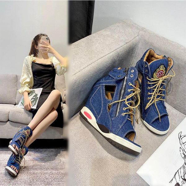 sandals fashion personality muffin with thick bottom casual denim, Black
sandals fashion personality muffin with thick bottom casual denim, Black