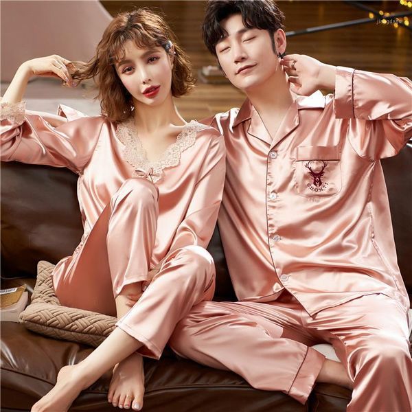 plus size couple pajamas set long sleeve shirt&pants satin silky sleep lovers casual pyjamas suit loose nightwear home wear men's sleep, Black;brown
plus size couple pajamas set long sleeve shirt&pants satin silky sleep lovers casual pyjamas suit loose nightwear home wear men's sleep, Black;brown