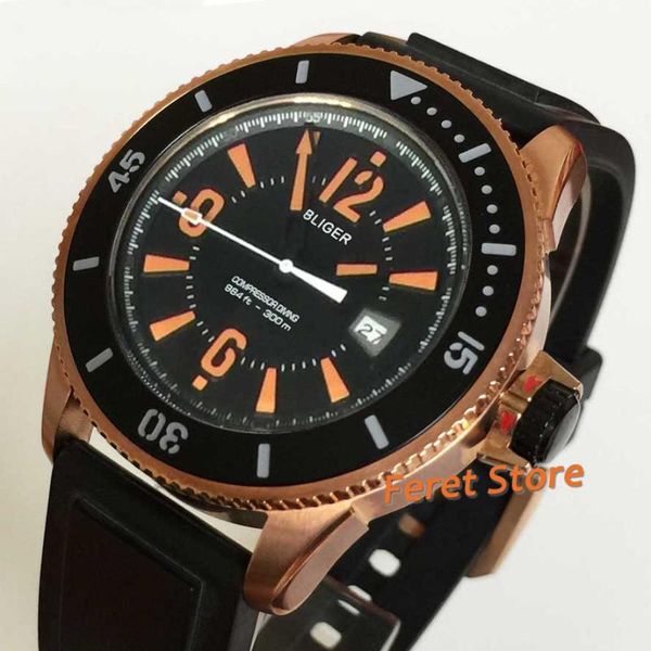 wristwatches 43mm fashion men's watch orange black dial rose gold stainless case automatic, Slivery;brown
wristwatches 43mm fashion men's watch orange black dial rose gold stainless case automatic, Slivery;brown