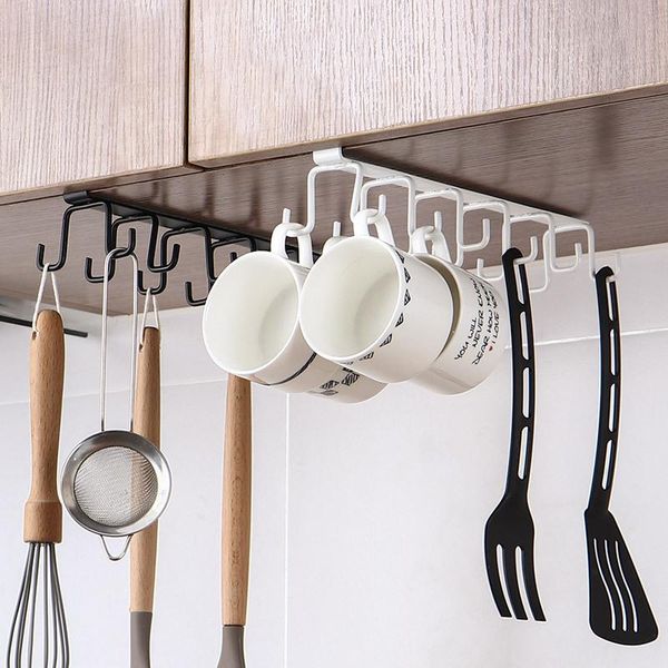 hooks & rails double-row hook hanging cup holder household punch-wall cabinet spatula rack storage wrought iron kitchen
hooks & rails double-row hook hanging cup holder household punch-wall cabinet spatula rack storage wrought iron kitchen