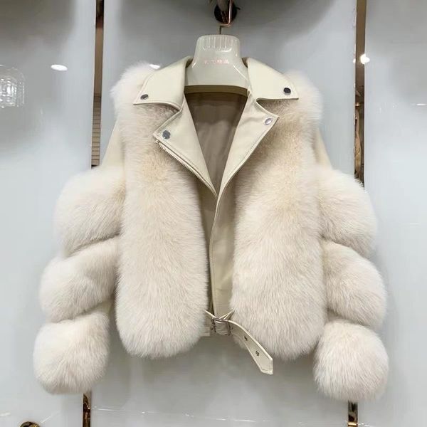 women's fur & faux real coat women winter 2021 fashion genuine sheepskin leather style female jacket, Black
women's fur & faux real coat women winter 2021 fashion genuine sheepskin leather style female jacket, Black