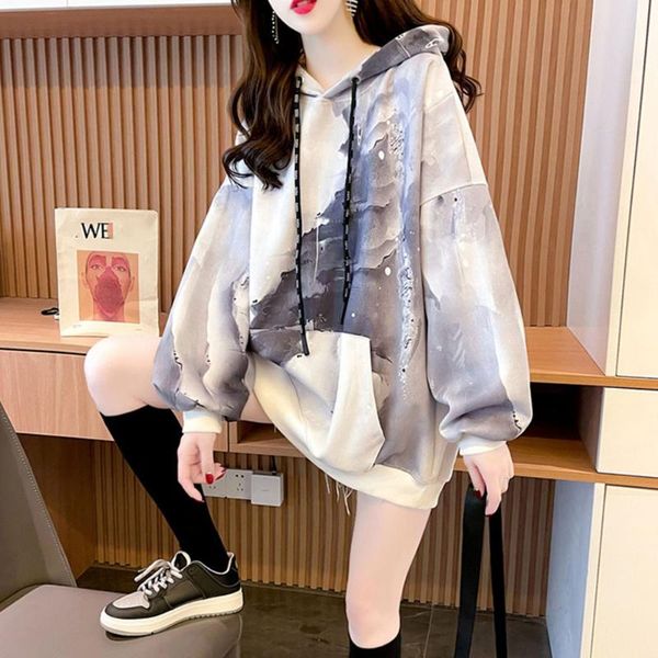 women's hoodies & sweatshirts sweatshirt autumn tie dye hooded loose mid-length pullovers all-match korean fashion ladies casual, Black
women's hoodies & sweatshirts sweatshirt autumn tie dye hooded loose mid-length pullovers all-match korean fashion ladies casual, Black