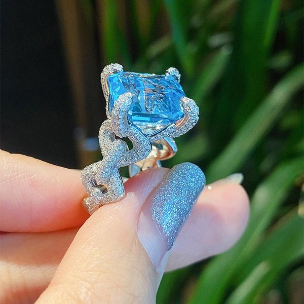 cluster rings zhouyang luxury adjustable ring for women silver color imitation z big blue stone fashion accessories vintage jewelry kbr3, Golden;silver
cluster rings zhouyang luxury adjustable ring for women silver color imitation z big blue stone fashion accessories vintage jewelry kbr3, Golden;silver