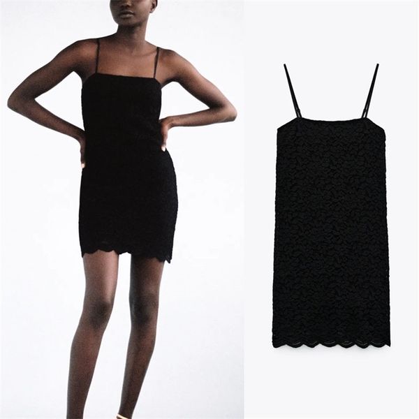 lace summer dress women sleeveless spaghetti straps backless party female lining black white mini es 210524, Black;gray
lace summer dress women sleeveless spaghetti straps backless party female lining black white mini es 210524, Black;gray