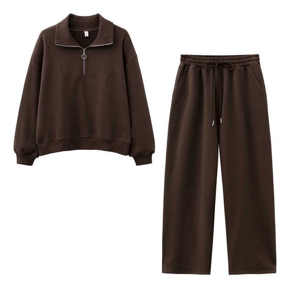 new design 2021 women fashion sweatshirt sets casual spring summer wild leg pants suit cotton y0820, Black
new design 2021 women fashion sweatshirt sets casual spring summer wild leg pants suit cotton y0820, Black