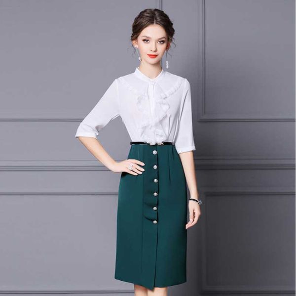 casual dresses black lady medium ruffles summer dress suit blackish green color gentle pearl button woman pencil skirt elegant ol style, Black;gray
casual dresses black lady medium ruffles summer dress suit blackish green color gentle pearl button woman pencil skirt elegant ol style, Black;gray