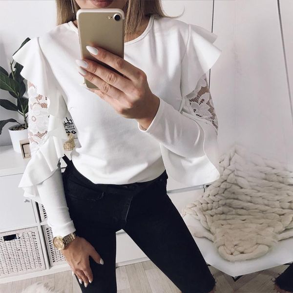 spring woman blouse long sleeve shirt tee shirts ruffle lace splice office ladies blusas women's blouses &, White
spring woman blouse long sleeve shirt tee shirts ruffle lace splice office ladies blusas women's blouses &, White