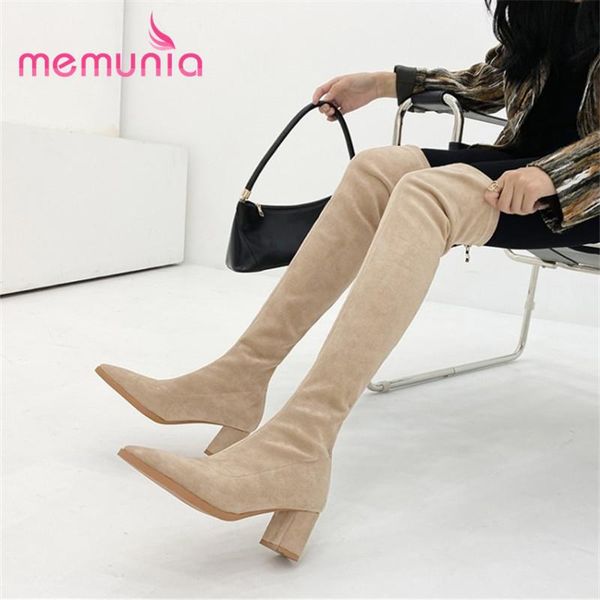 boots memunia 2021 stretch flock thick heels over the knee fshion hand made women winter elegant simple ladies shoes, Black
boots memunia 2021 stretch flock thick heels over the knee fshion hand made women winter elegant simple ladies shoes, Black