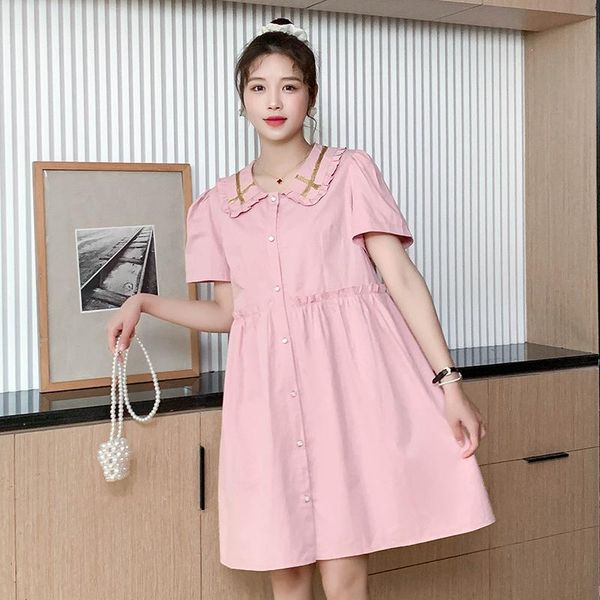 maternity dresses 661# dress summer short sleeves blue cotton loose fashion plus size midi pregnant women, White
maternity dresses 661# dress summer short sleeves blue cotton loose fashion plus size midi pregnant women, White