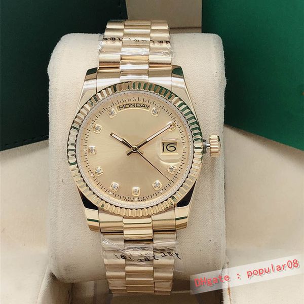 fashion classic simple atmosphere women's watch, 36mm waterproof week calendar stainless steel automatic mechanical movement, Slivery;brown
fashion classic simple atmosphere women's watch, 36mm waterproof week calendar stainless steel automatic mechanical movement, Slivery;brown