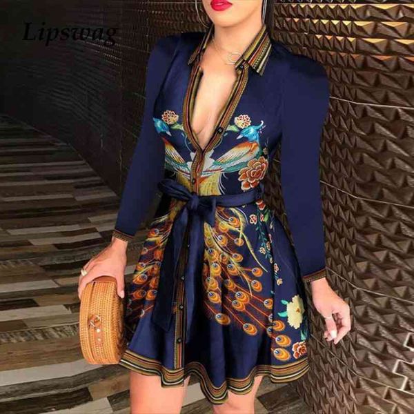 elegant chain letter print shirt dress summer women v-neck bandage button dress vintage long sleeve mini party dresses vestidos, Black;gray 
elegant chain letter print shirt dress summer women v-neck bandage button dress vintage long sleeve mini party dresses vestidos, Black;gray