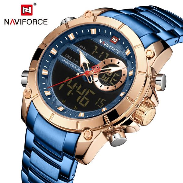 wristwatches naviforce blue mens watches dual display quartz watch men steel strap multifunction clock relogio masculino, Slivery;brown
wristwatches naviforce blue mens watches dual display quartz watch men steel strap multifunction clock relogio masculino, Slivery;brown