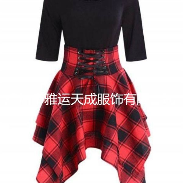 factoryso5p sleeve women's corns bandage short s-5xl round summer neck irregular plaid stitching dress, White;black
factoryso5p sleeve women's corns bandage short s-5xl round summer neck irregular plaid stitching dress, White;black