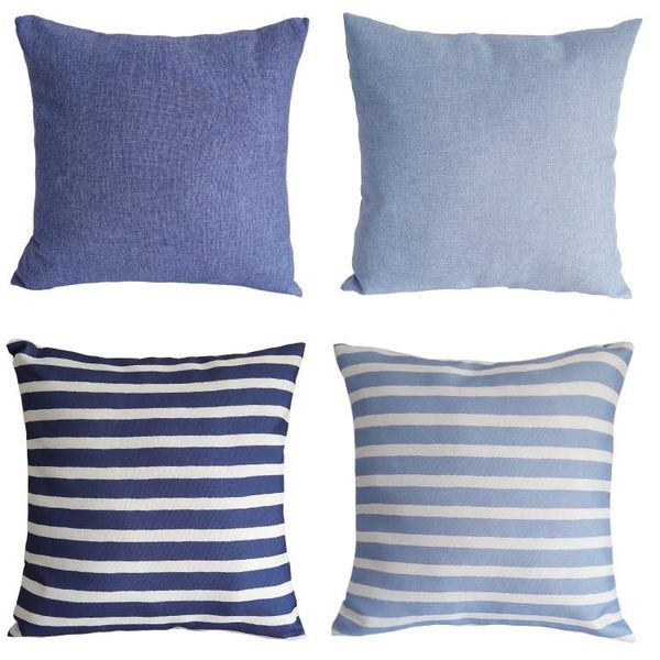 cushion/decorative pillow 40/45/50/55/60cm cotton linen mediterranean blue cushion cover sofa striped pillowcase lumbar backrest customized
cushion/decorative pillow 40/45/50/55/60cm cotton linen mediterranean blue cushion cover sofa striped pillowcase lumbar backrest customized