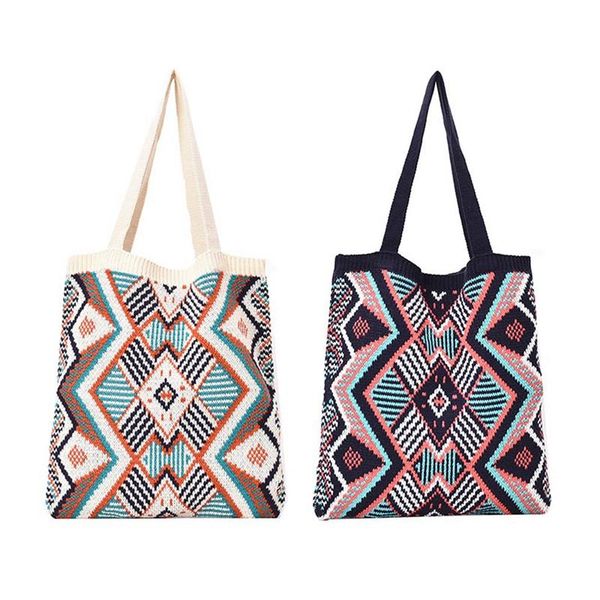 evening bags 2 pcs winter bohemian woven women's shoulder bag large capacity travel handbag casual messenger white & blue
evening bags 2 pcs winter bohemian woven women's shoulder bag large capacity travel handbag casual messenger white & blue