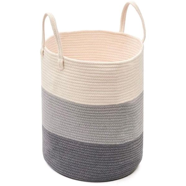 storage baskets large cotton basket soft laundry woven with handle