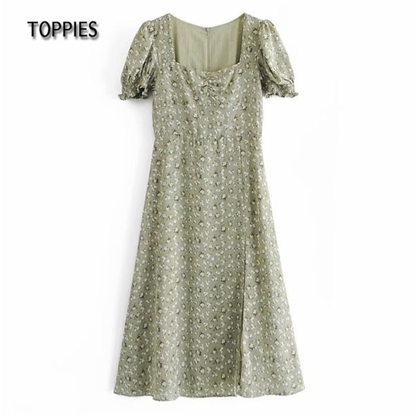 green flower dress summer woman midi short sleeve square collar vacation 210421, Black;gray
green flower dress summer woman midi short sleeve square collar vacation 210421, Black;gray