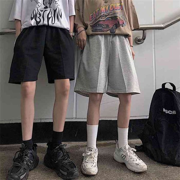 women five pointed shorts solid black grey wide short pants students casual oversized streetwear hip hop punk style, White;black
women five pointed shorts solid black grey wide short pants students casual oversized streetwear hip hop punk style, White;black