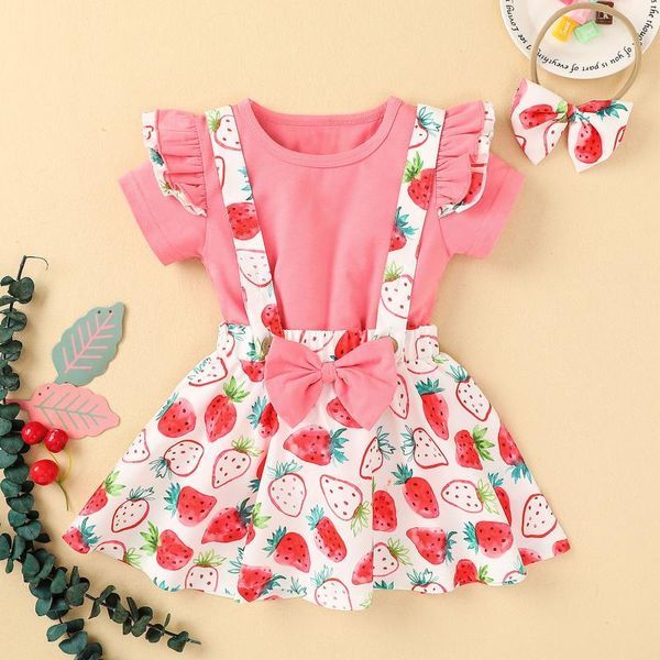 born baby girl clothes set summer bodysuit toddler kids t shirt ruffle +fruit floral bow suspender skirts sets clothing, White
born baby girl clothes set summer bodysuit toddler kids t shirt ruffle +fruit floral bow suspender skirts sets clothing, White
