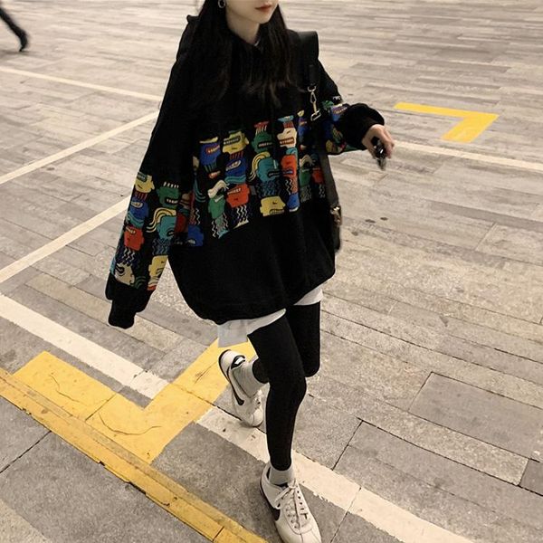 women's hoodies & sweatshirts harajuku vintage hoodie women autumn winter long sleeve fleece hooded female loose warm sweatshirt top, Black
women's hoodies & sweatshirts harajuku vintage hoodie women autumn winter long sleeve fleece hooded female loose warm sweatshirt top, Black