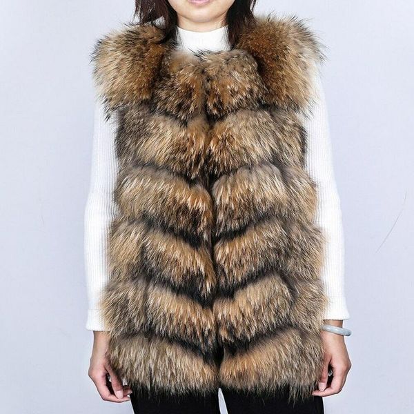 women's fur & faux real raccoon vest ladies sleeveless jacket natural coat thick outerwear winter warm soft women parkas, Black
women's fur & faux real raccoon vest ladies sleeveless jacket natural coat thick outerwear winter warm soft women parkas, Black
