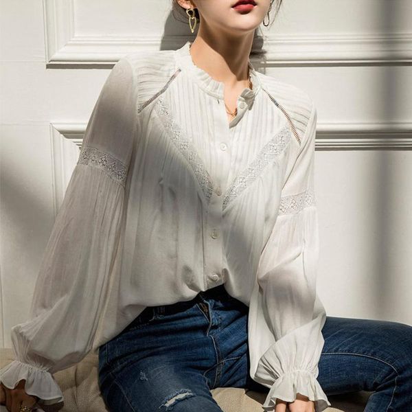 women's blouses & shirts women white long lantern sleeve lace hollow out loose french holiday casual
women's blouses & shirts women white long lantern sleeve lace hollow out loose french holiday casual