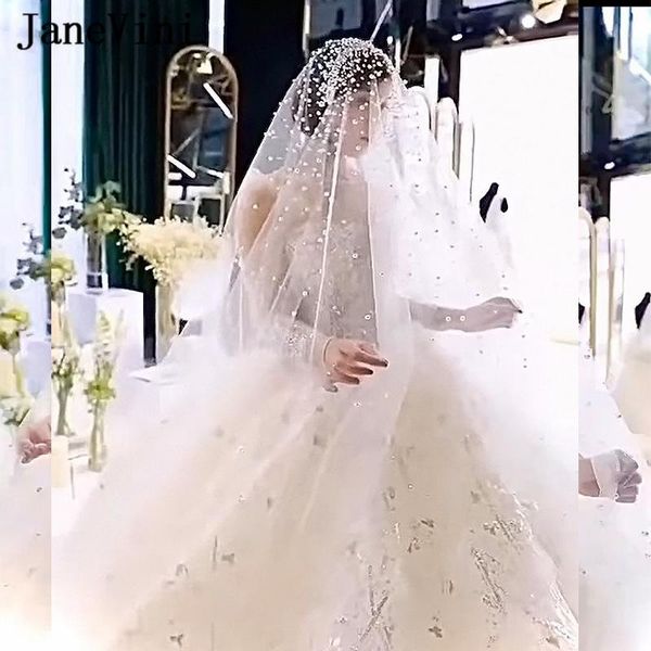 bridal veils janevini 2021 elegant ivory veil one layer cathedral long wedding with pearls beaded tulle hair accessories, Black
bridal veils janevini 2021 elegant ivory veil one layer cathedral long wedding with pearls beaded tulle hair accessories, Black
