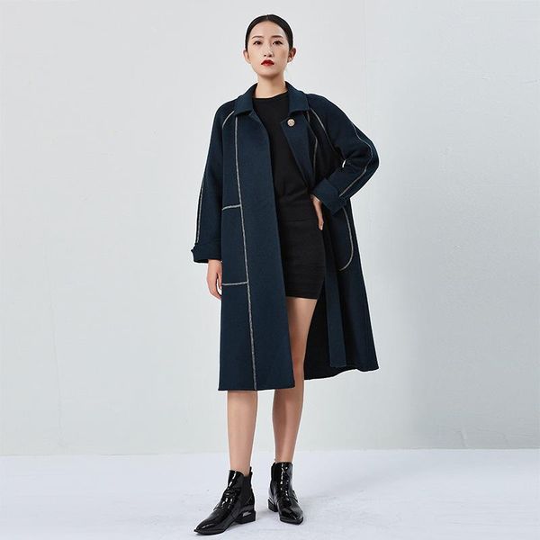 women's wool & blends woman long coat fashion style loose coats female retro casual warm woolen oversize ladies spring autumn overcoat, Black
women's wool & blends woman long coat fashion style loose coats female retro casual warm woolen oversize ladies spring autumn overcoat, Black