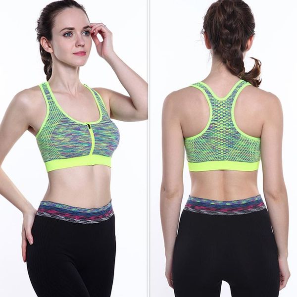 gym clothing women fitness yoga sports bra for running padded wireshakeproof underwear push up seamless front zipper top, White;black
gym clothing women fitness yoga sports bra for running padded wireshakeproof underwear push up seamless front zipper top, White;black