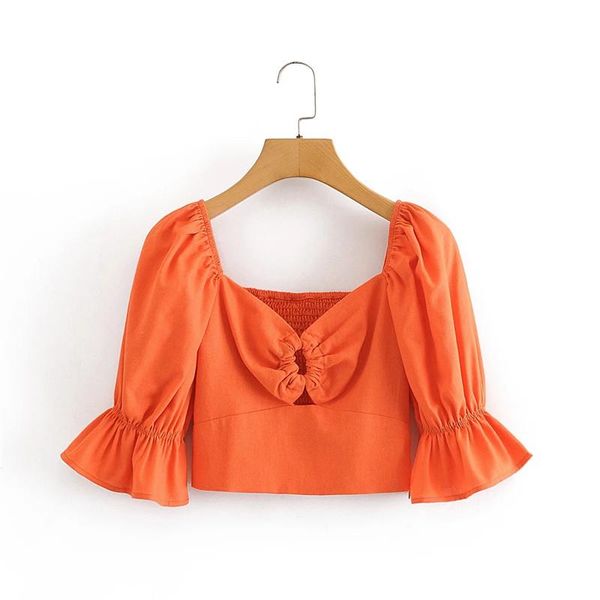 women's blouses & shirts women fashion triangle hollow our low bust solid 2021 summer chic lady half puff sleeve ruffles short blouse t, White
women's blouses & shirts women fashion triangle hollow our low bust solid 2021 summer chic lady half puff sleeve ruffles short blouse t, White