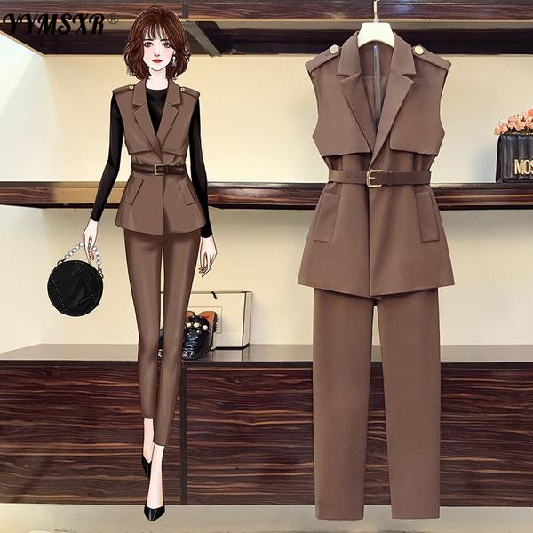 women's two piece pants l-4xl plus size office 2021 spring and autumn slim waist suit vest + high casual two-piece sets, White
women's two piece pants l-4xl plus size office 2021 spring and autumn slim waist suit vest + high casual two-piece sets, White