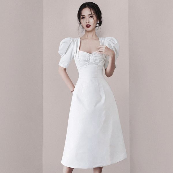 summer women elegant vestidos puff sleeve square collar office slim white a-line hight waist midi dresses 210514, Black;gray
summer women elegant vestidos puff sleeve square collar office slim white a-line hight waist midi dresses 210514, Black;gray