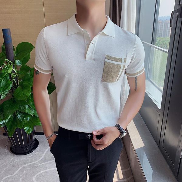 men's polos summer men shirt fashion 2021 short sleeve knit slim fit casual for clothing 3xl-m, White;black
men's polos summer men shirt fashion 2021 short sleeve knit slim fit casual for clothing 3xl-m, White;black