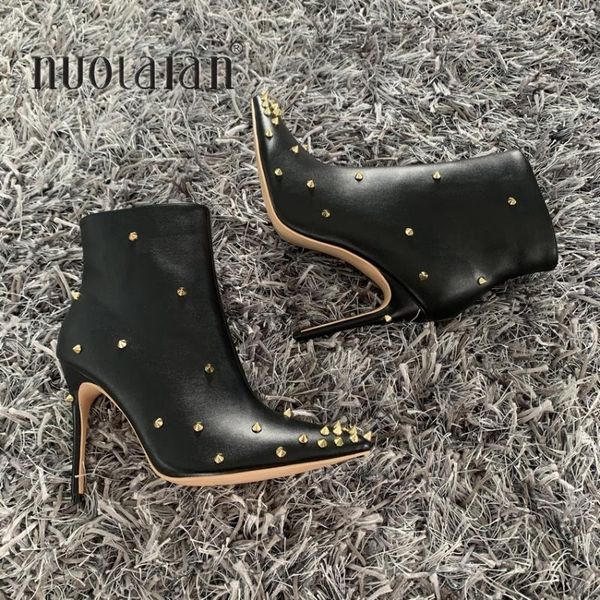 boots 2021 autumn winter women black white leather rivet ankle for pointed toe high heels ladies shoes
boots 2021 autumn winter women black white leather rivet ankle for pointed toe high heels ladies shoes