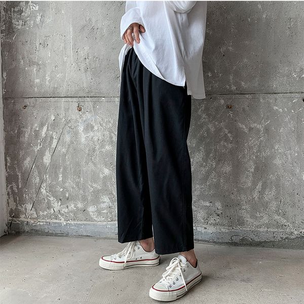 Solid Straight Men Casual Pants Loose Washed Baggy Wide Leg Trousers All-match Korean Style Ankle-length Spring Simple Harajuku, Black
Solid Straight Men Casual Pants Loose Washed Baggy Wide Leg Trousers All-match Korean Style Ankle-length Spring Simple Harajuku, Black