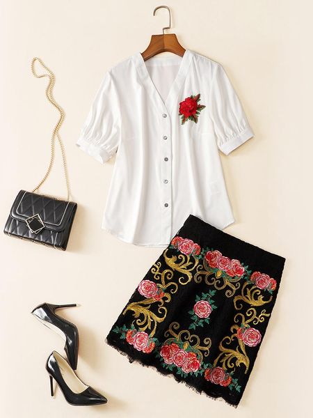 two piece dress ch04196 fashion women's sets 2021 runway luxury european design party style clothing, White
two piece dress ch04196 fashion women's sets 2021 runway luxury european design party style clothing, White