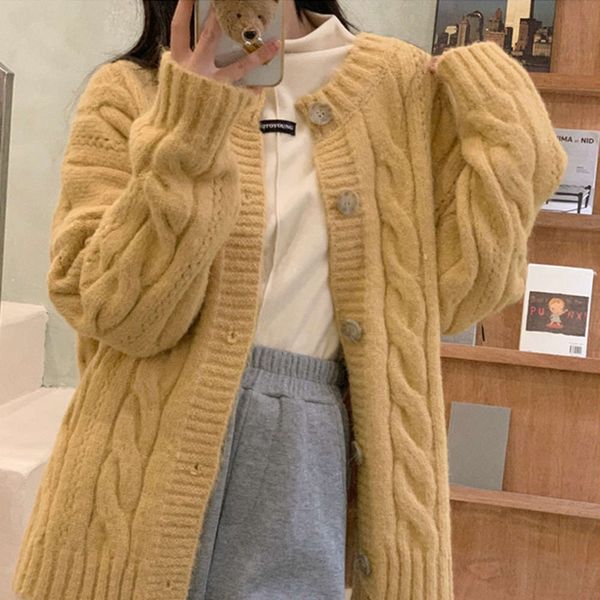 spring women's wear net red knitted cardigan outside spring autumn versatile lazy sweater coat, Black;brown
spring women's wear net red knitted cardigan outside spring autumn versatile lazy sweater coat, Black;brown