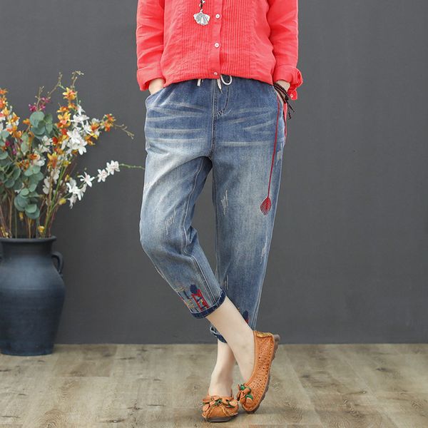 jeans casual woman's summer brem elastic waistband pants of vintage embroidery harem women's jeans denim pantalon 2021 plus size, Blue
jeans casual woman's summer brem elastic waistband pants of vintage embroidery harem women's jeans denim pantalon 2021 plus size, Blue