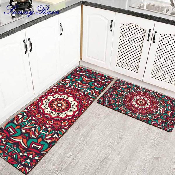 sunnyrain 1-piece/2-pieces mandala kitchen rugs washable bathroom area carpets
sunnyrain 1-piece/2-pieces mandala kitchen rugs washable bathroom area carpets