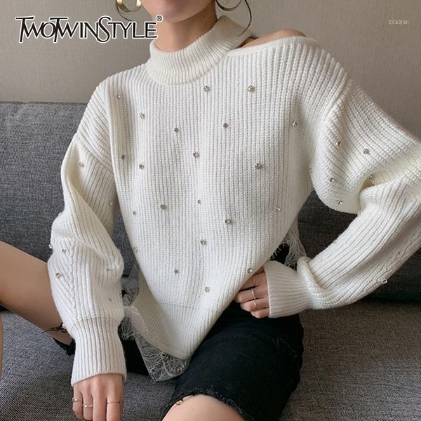 striped patchwork diamond knitwear for women o neck long sleeve lace chic female 2021 autumn fashion tide women's sweaters, White;black 
striped patchwork diamond knitwear for women o neck long sleeve lace chic female 2021 autumn fashion tide women's sweaters, White;black