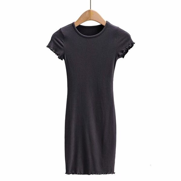 dresses short sleeve casual dress with small round neck and wooden ear edge, Black;gray
dresses short sleeve casual dress with small round neck and wooden ear edge, Black;gray