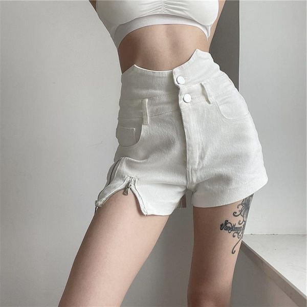 women's shorts jeans short summer 2021 fashion zipper split ultra high waist slim irregular solid slimming casual denim women, White;black
women's shorts jeans short summer 2021 fashion zipper split ultra high waist slim irregular solid slimming casual denim women, White;black