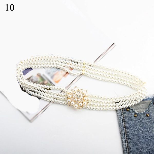 belts women elegant belt waist four rows pearl chain crystal alloy buckle elastic female flower waistband girls dress, Black;brown
belts women elegant belt waist four rows pearl chain crystal alloy buckle elastic female flower waistband girls dress, Black;brown