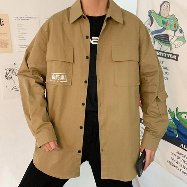 fashion long sleeves tooling shirt pocket men loose leisure casual jacket workwear men's shirts, White;black
fashion long sleeves tooling shirt pocket men loose leisure casual jacket workwear men's shirts, White;black