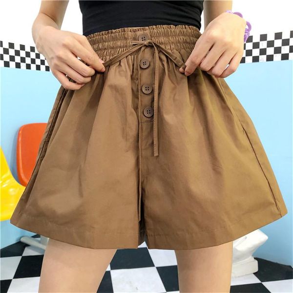 women's shorts retro women casual 2021 summer ulzzang tight waist frenulum four button korean fashion loose wide leg, White;black
women's shorts retro women casual 2021 summer ulzzang tight waist frenulum four button korean fashion loose wide leg, White;black