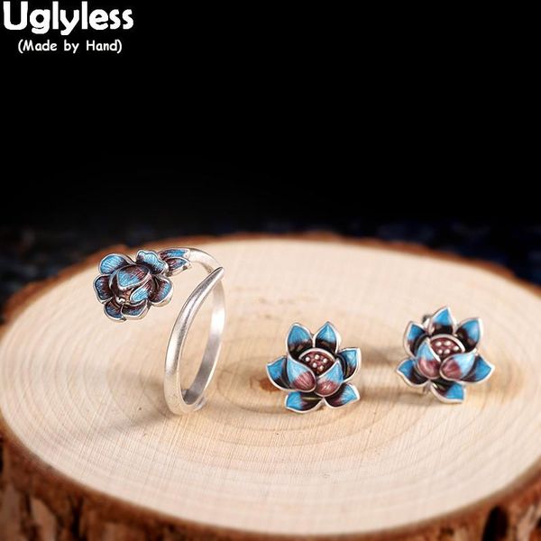 uglyless vintage enamel lotus jewelry sets for women ethnic flowers studs earrings rings 925 silver fashion bracelet, & necklace, Black
uglyless vintage enamel lotus jewelry sets for women ethnic flowers studs earrings rings 925 silver fashion bracelet, & necklace, Black
