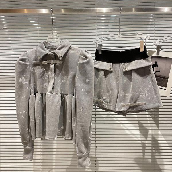 women's tracksuits tie dyed rhinestone bow bubble sleeve ruffle shirts + shorts women two piece set 2021 autumn outfit, Gray
women's tracksuits tie dyed rhinestone bow bubble sleeve ruffle shirts + shorts women two piece set 2021 autumn outfit, Gray