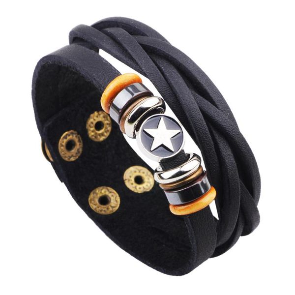 charm bracelets fashion star beads cowhide women bracelet genuine leather braided perle man armband heren love, Golden;silver
charm bracelets fashion star beads cowhide women bracelet genuine leather braided perle man armband heren love, Golden;silver