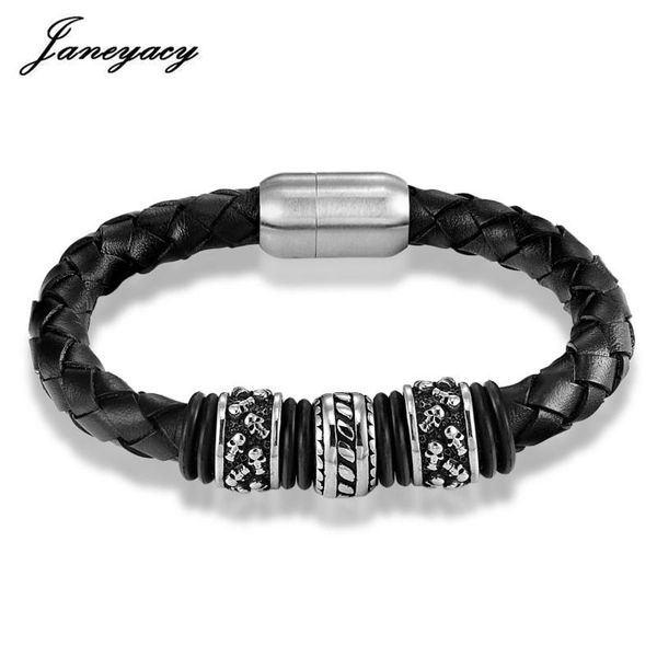 men bracelet stainless steel skull bracelets women's personality black leather male vintage jewelry link, chain
men bracelet stainless steel skull bracelets women's personality black leather male vintage jewelry link, chain