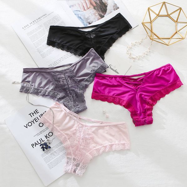 vignycore european new triangle low waist lace cut out women's silk underwear cotton crotch, Black;pink
vignycore european new triangle low waist lace cut out women's silk underwear cotton crotch, Black;pink